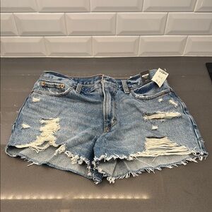 Abercrombie & Fitch Jean Shorts: Annie High Rise Distressed